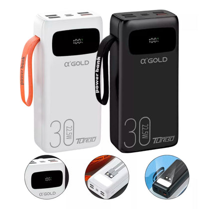 Carregador Portátil 30.000mAh – Turbo Power para Seus Dispositivos