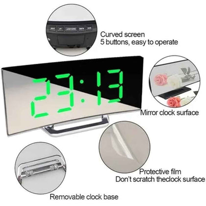 Despertador Curvo com Display LED e Alarme