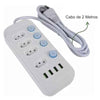Extensão 4 Tomadas 4 USB Bivolt com Botão Power 2m