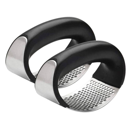 Kit 2 Triturador Espremedor de Alho e Cebola em Inox com Movimento Giratório