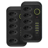 Kit 2 Extensão 5 Tomadas e 4 USB LED Bivolt 110v/220v