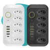 Kit 2 Extensão 5 Tomadas e 4 USB LED Bivolt 110v/220v