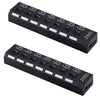 Kit 2 Hub USB 3.0 Extensor 7 Portas Multi Led Indicador LT-H007
