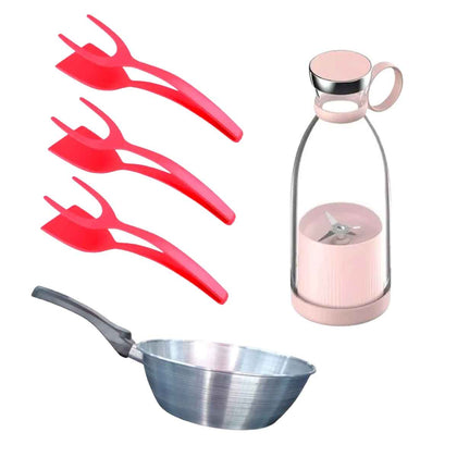 Conjunto Completo para Cozinha com Juicer, Pinças e Frigideira