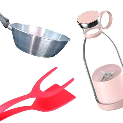 Conjunto Completo para Cozinha com Juicer, Pinças e Frigideira