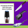 Conjunto Chef Completo com Faca Damasco Afiador Moedor e Frigideira