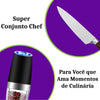 Conjunto Chef Completo com Faca Damasco Afiador Moedor e Frigideira