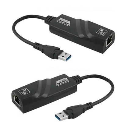 Kit 2 Adaptadores USB 3.0 para RJ45 F3 Rede Ethernet 10/100/1000Mbps