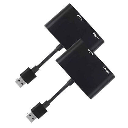 Kit 2 Cabos Adaptador USB 3.0 para HDMI e VGA Full HD
