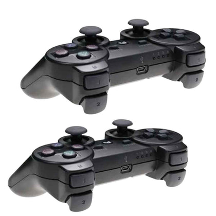 Kit 2 Controles Joystick USB Compatível PS3 com Cabo Carregador