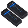 Kit 2 Hub Usb 3.0 Extensor 4 Portas Led Indicador High Speed Hd