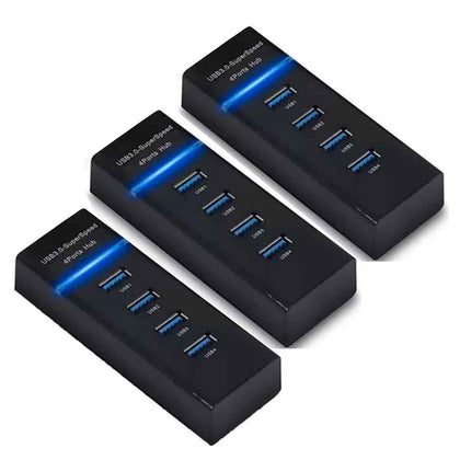 Kit 3 Hub Usb 3.0 Extensor 4 Portas Led Indicador High Speed Hd