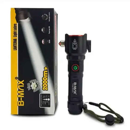 Lanterna Tática Recarregável para Pesca e Caça com Zoom