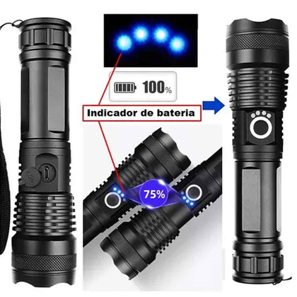 Lanterna Tática XML T9 com Iluminação Potente e Zoom