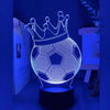 Luminária Decorativa 3D Bola de Futebol com Coroa LED