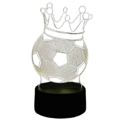 Luminária Decorativa 3D Bola de Futebol com Coroa LED