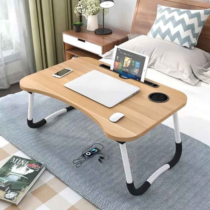 Kit 2 Mesas Dobrável para Notebook com Suporte para Tablet e Copo