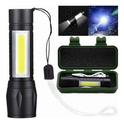 Mini Lanterna Tática Militar LED Recarregável USB
