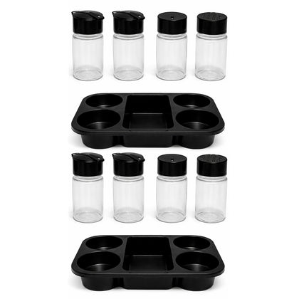 Kit 2 Porta Condimentos para Restaurantes e Lanchonetes 4 Frascos - Preto