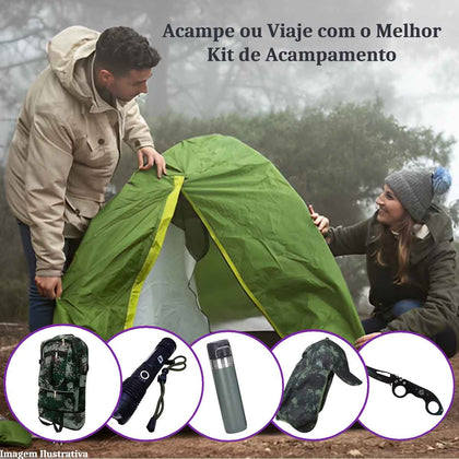 Kit Completo de Acampamento com Mochila Militar e Acessórios