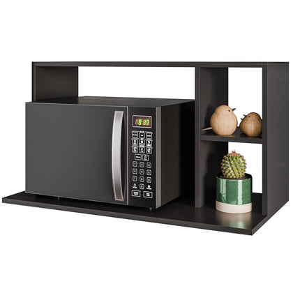 Suporte para Micro-ondas com Nichos 80 cm Leila - Preto