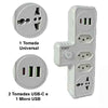 Régua Filtro de Linha 3 Tomadas 2 USB Type-C e 1 Micro USB